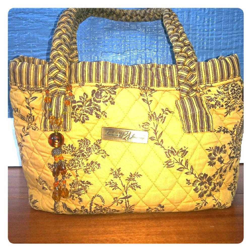 Isabella’s Journey Floral Petite Quilted Tote -Tan